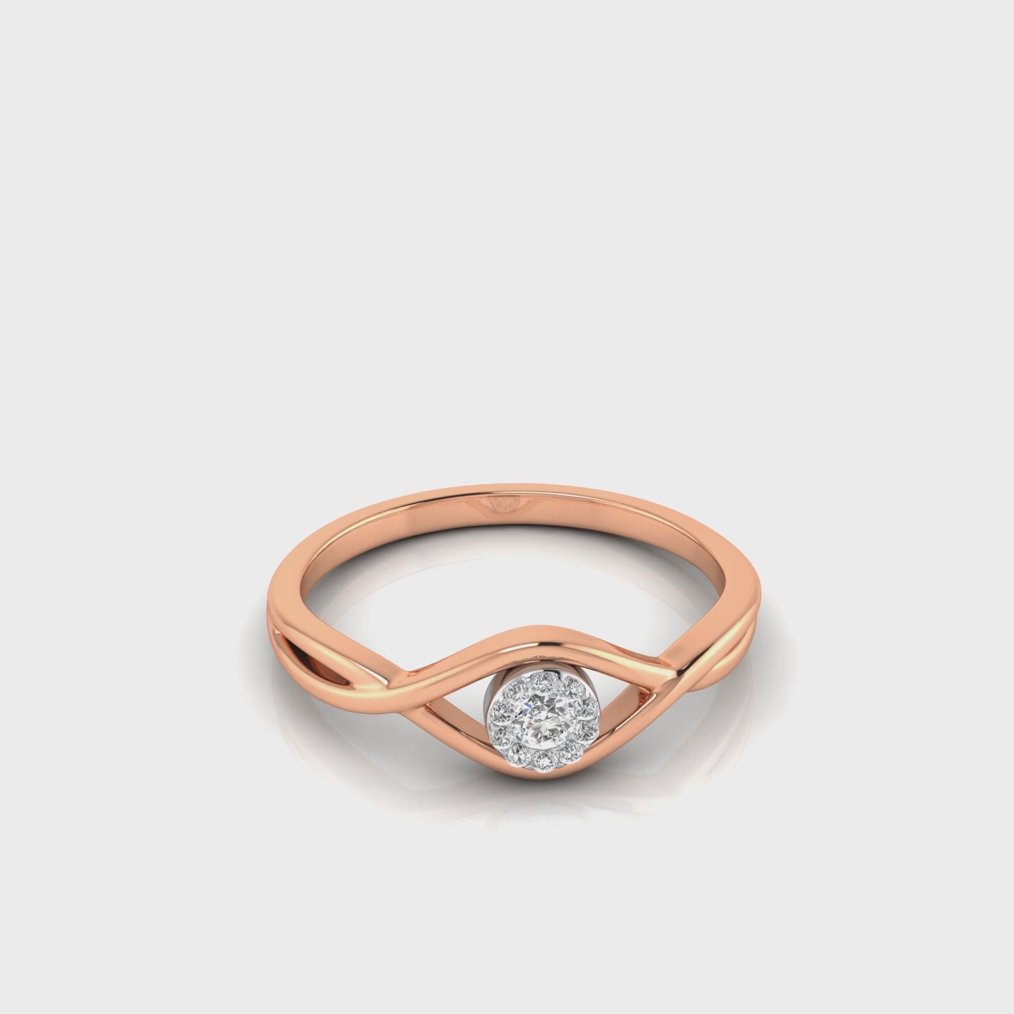 KohinoorGems 0.07Ct Halo Diamond Wedding Band In 14K Solid Gold Women Jewelry