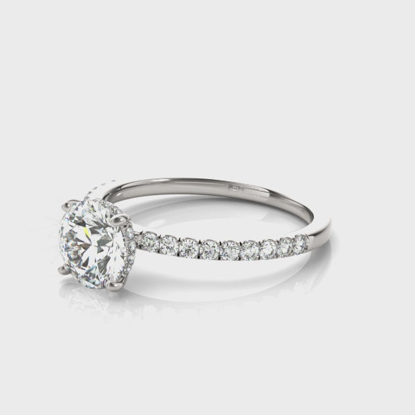 Engagement Solitaire Ring 0.75 Ct Diamond Wedding Ring In 14K Rose White & Yellow Gold
