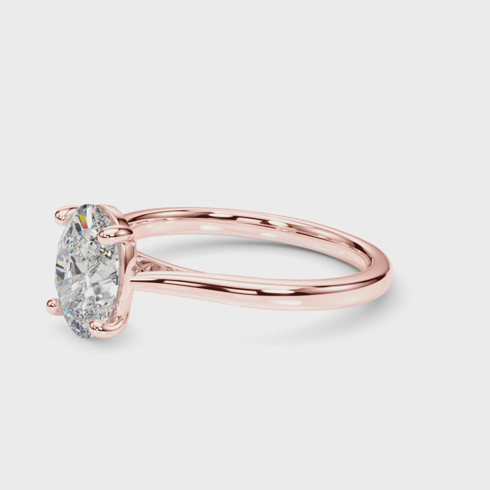 KohinoorGems 2.00Ct Oval Solitaire Engagement Rings In 14K Solid Gold Women Jewelry
