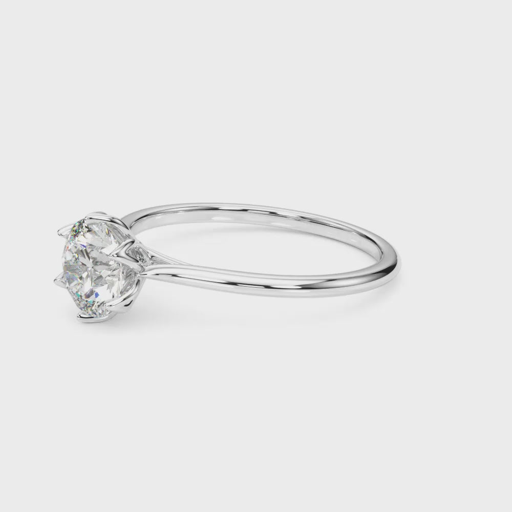 GRA Certified 0.50Ct D/VVS1 Solitaire Engagement Rings 14K Gold Plated