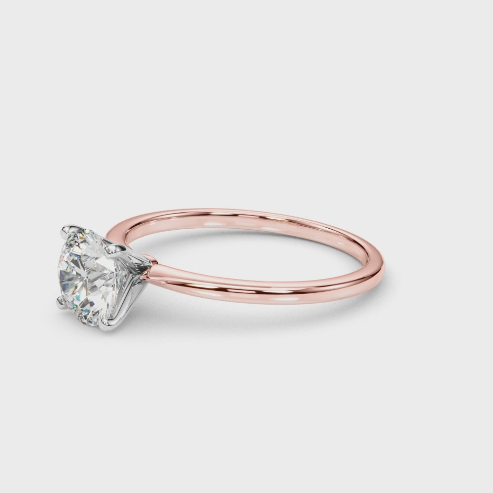 0.50Ct D/VVS1 Moissanite Solitaire Engagement Rings In 14K Gold