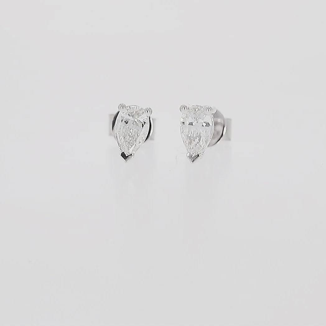 2.00 Ct Pear-Shaped Diamond Stud Earrings in 14K Gold