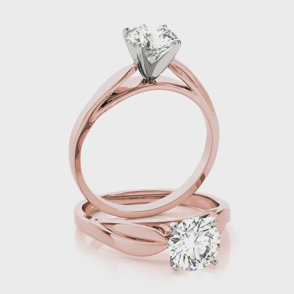 0.40 Ct Diamond Solitaire Engagement Ring In 14K Gold