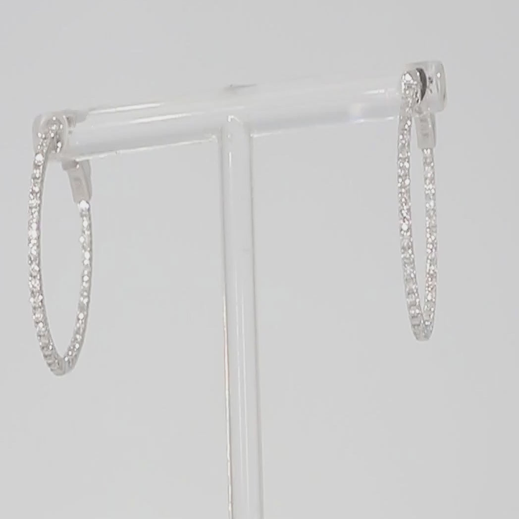 1.02 CT Lab Grown Diamond Inside-Outside Hoop Earrings in 14K Gold