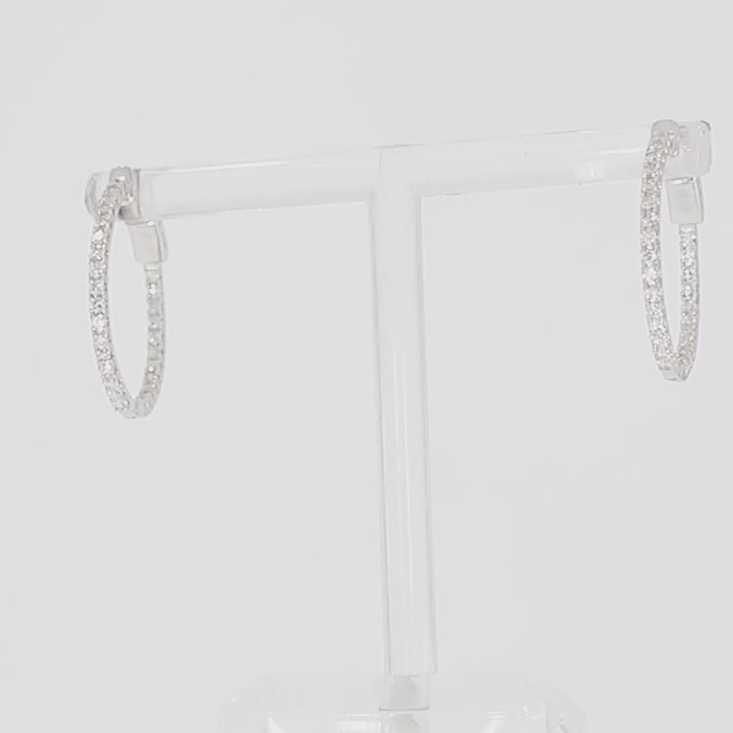 1.00 CT Lab Grown Diamond Huggie Hoop Earrings in 14K Gold