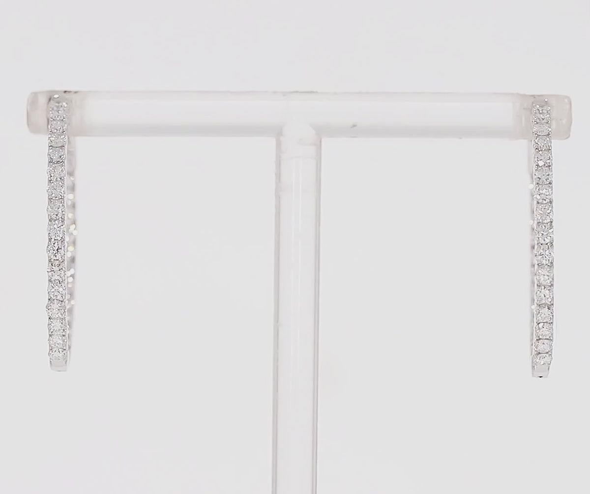 2.00 CT Lab Grown Diamond Huggie Hoop Earrings in 14K Gold
