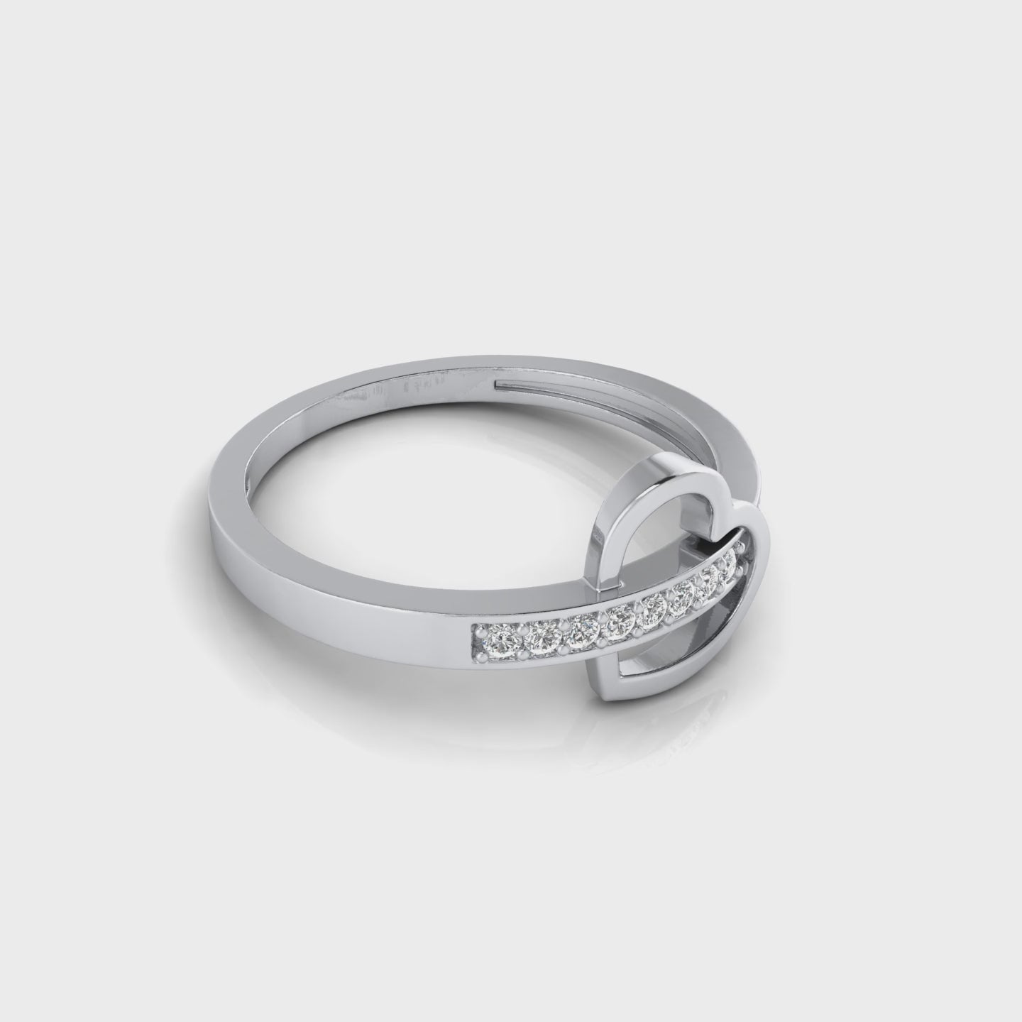 Wedding Band Jewelry 0.06Ct Diamond 14K Gold Heart Shape Engagement Rings
