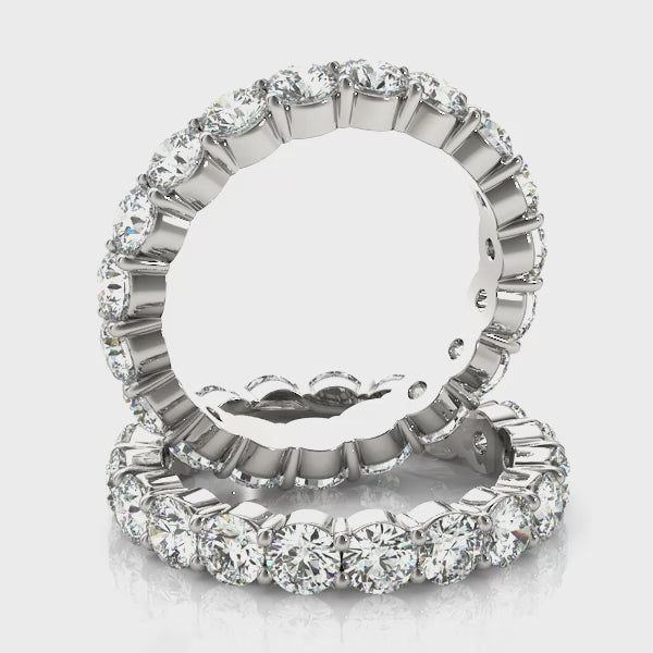 5.00 Ct FG/VVS1 Round Diamond Eternity Wedding Band In 14K White Gold