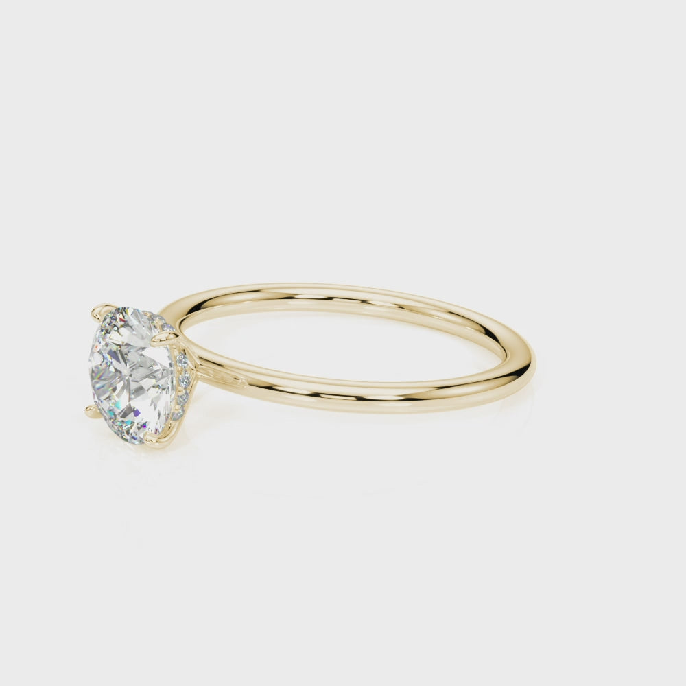 0.25 Ct Diamond Engagement Rings In 14K Solid Gold