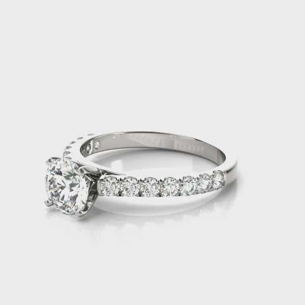 Elegant 10K White & Yellow Gold Split Prong Wedding Band with 1ct SI1 Diamonds (E/F/G)