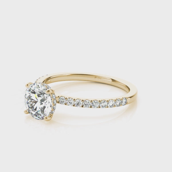 Engagement Solitaire Ring 0.75 Ct Diamond Wedding Ring In 14K Rose White & Yellow Gold
