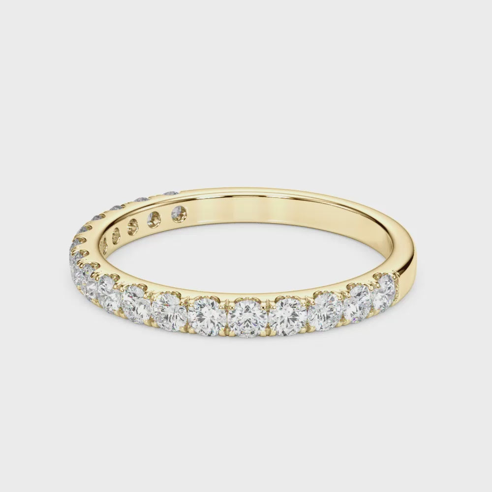 1.00 Ct Round Diamond Wedding Engagement Band in 10K Gold