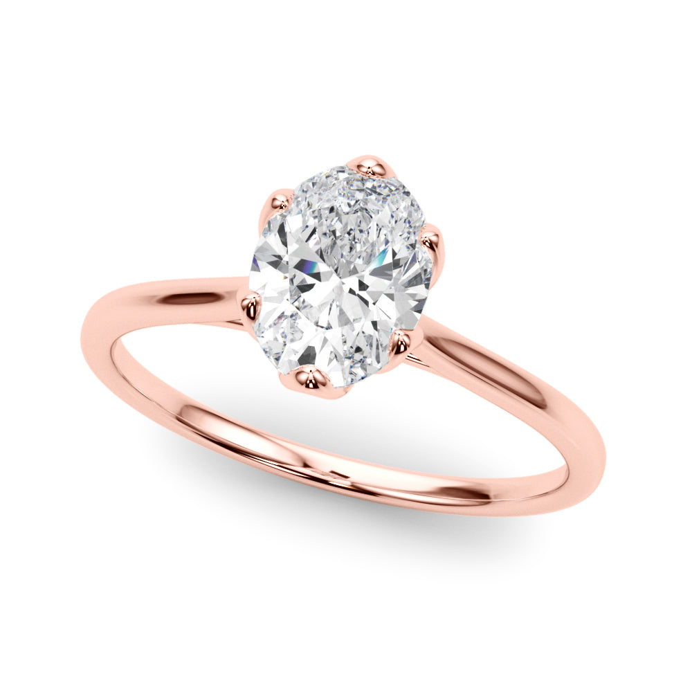 KohinoorGems 0.65Ct Oval Diamond Solitaire Engagement Ring In 14K Gold