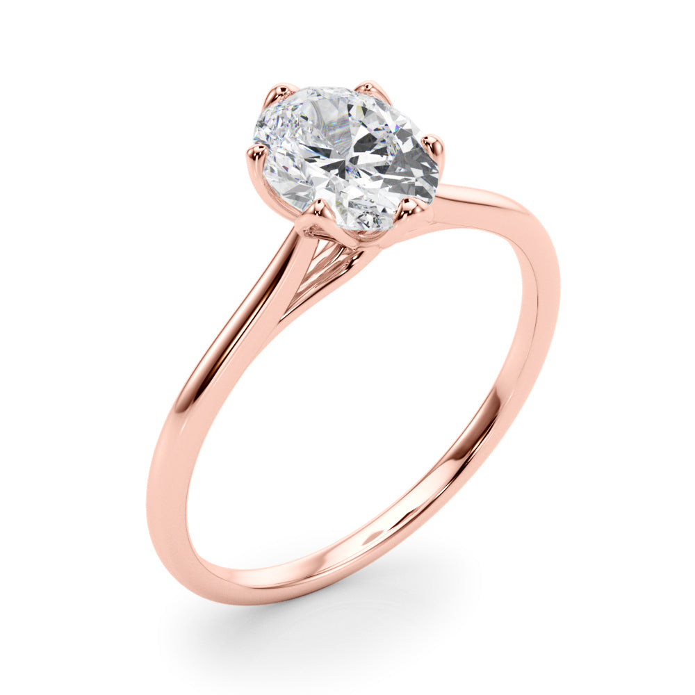 KohinoorGems 0.65Ct Oval Diamond Solitaire Engagement Ring In 14K Gold