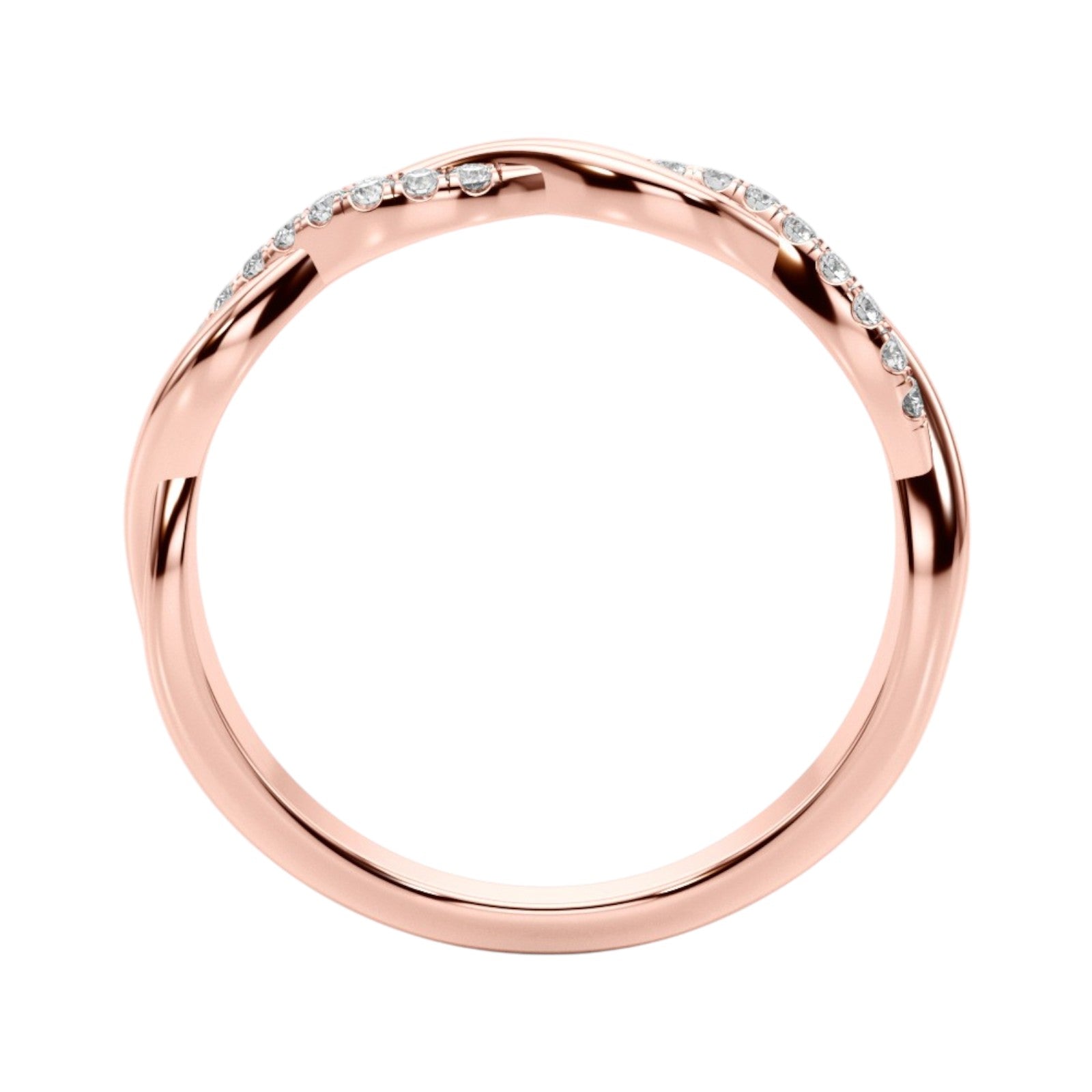 10K Rose White & Yellow Gold 0.10 Carat Diamond Wedding Band Women Jewelry