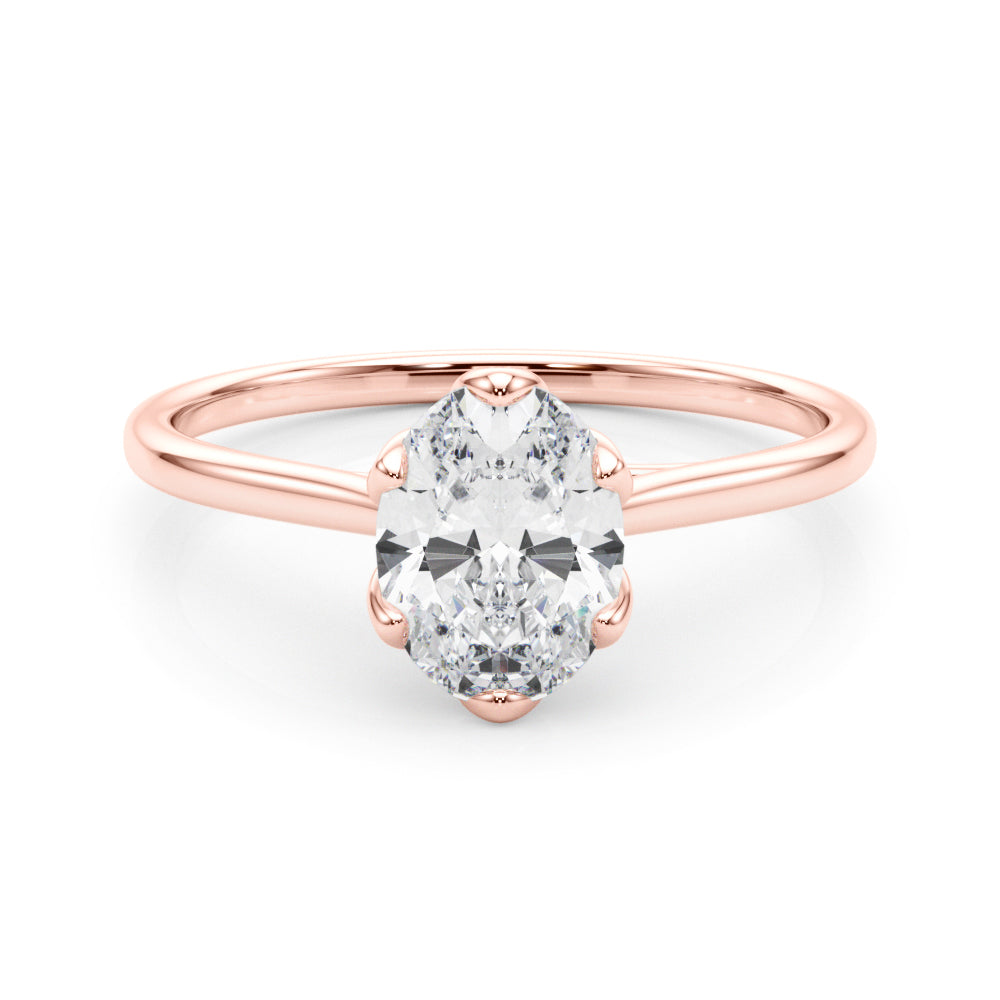 KohinoorGems 0.65Ct Oval Diamond Solitaire Engagement Ring In 14K Gold