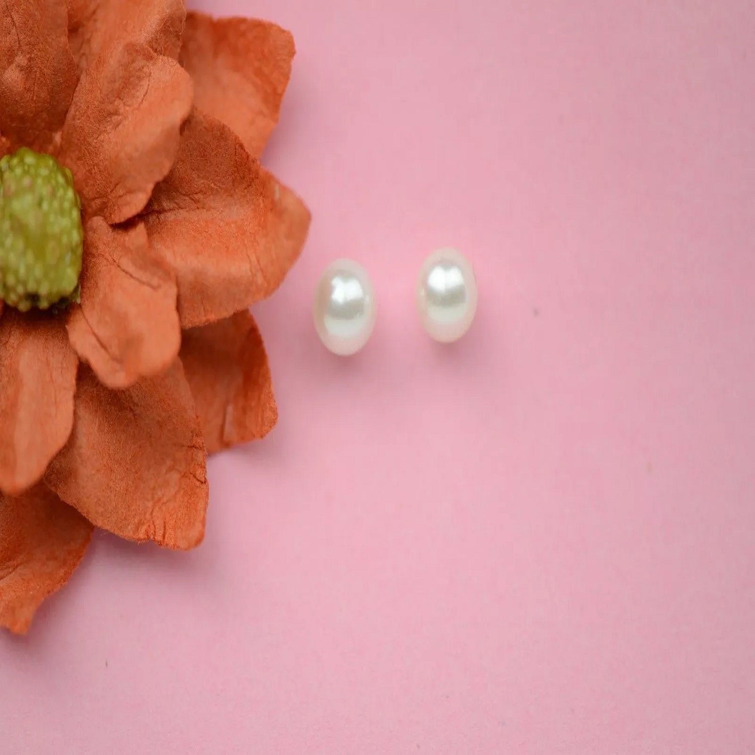 3mm - 8mm Genuine Round White Pearl Ball Stud Screw Back Earrings in 14K Yellow Gold