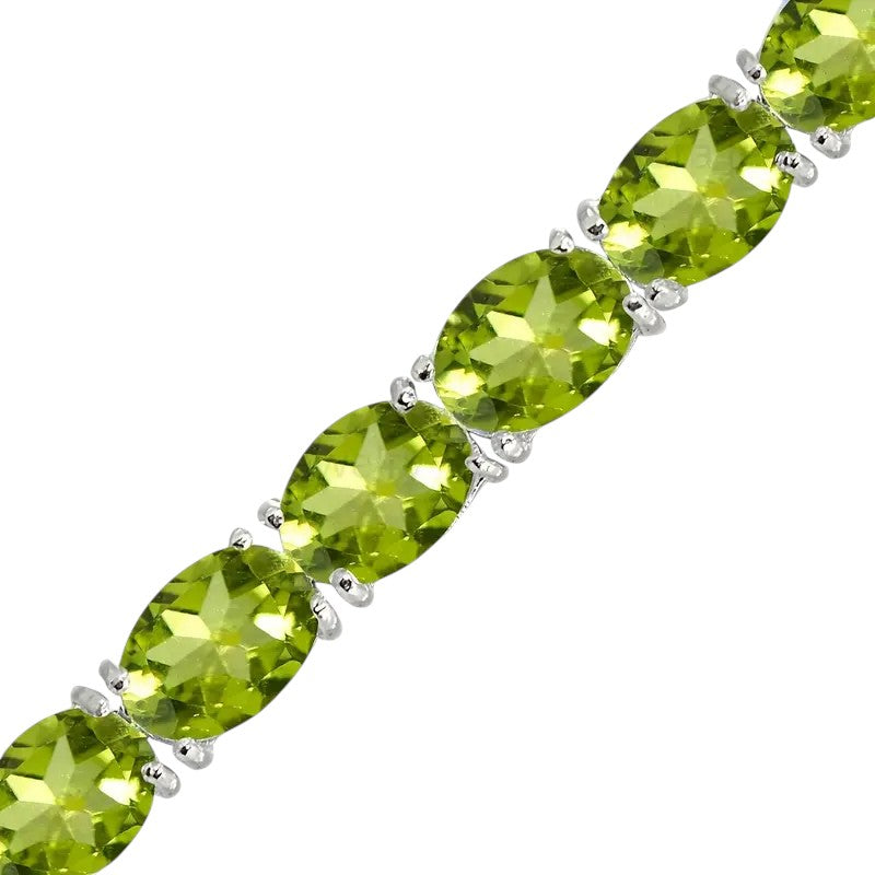 Green Peridot Women's Tennis Bracelet Silver Tennis Bracelets for Women