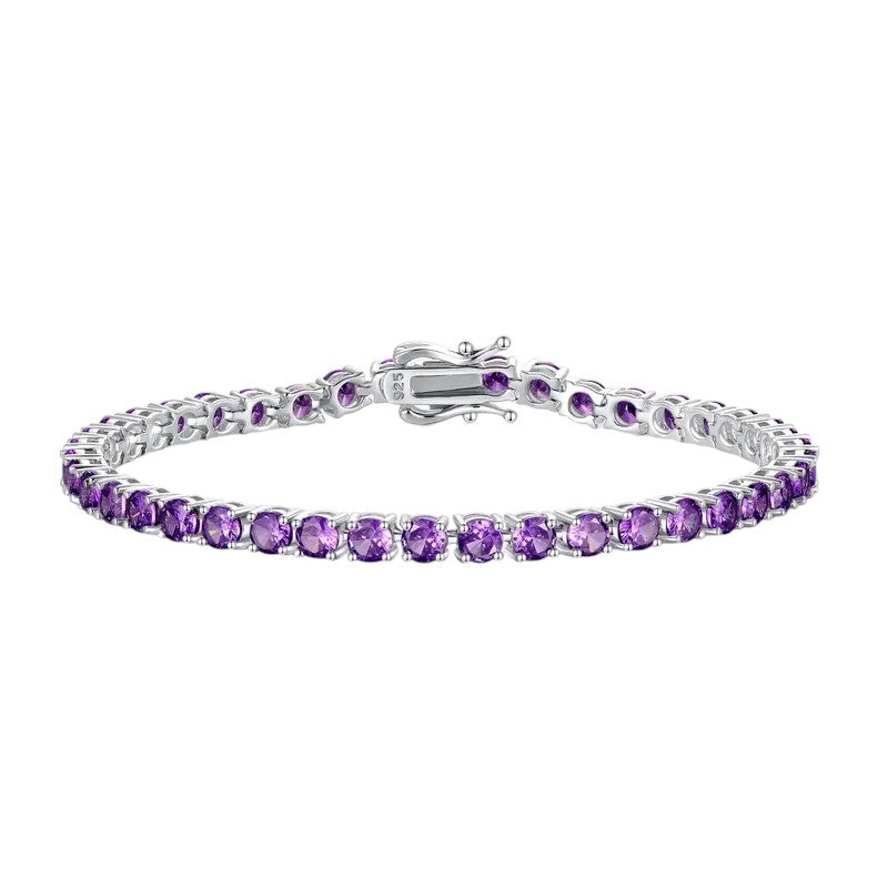 4.5mm Purple Moissamite Tennis Bracelet For Male And Female Couple