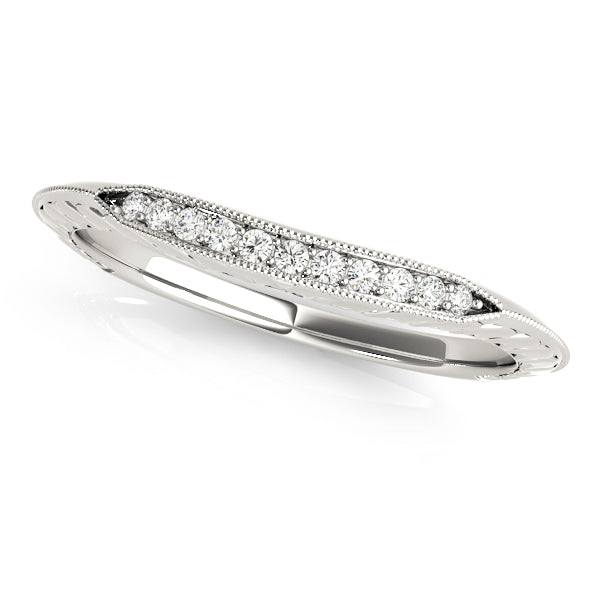 0.05 Ct Diamond Wedding Band In 14K Solid Gold