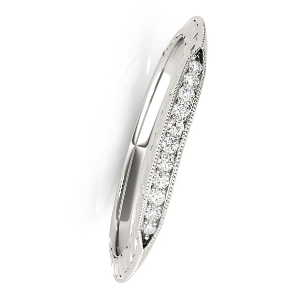 0.05 Ct Diamond Wedding Band In 14K Solid Gold