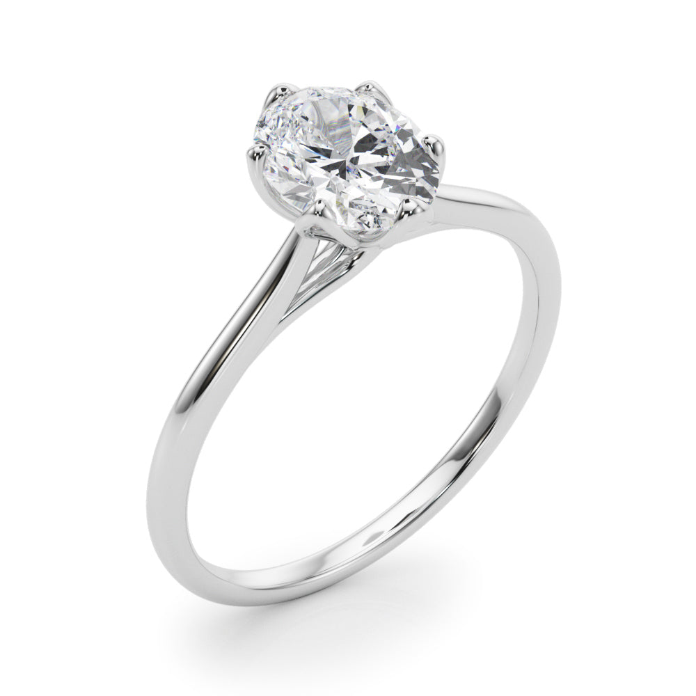 KohinoorGems 0.65Ct Oval Diamond Solitaire Engagement Ring In 14K Gold