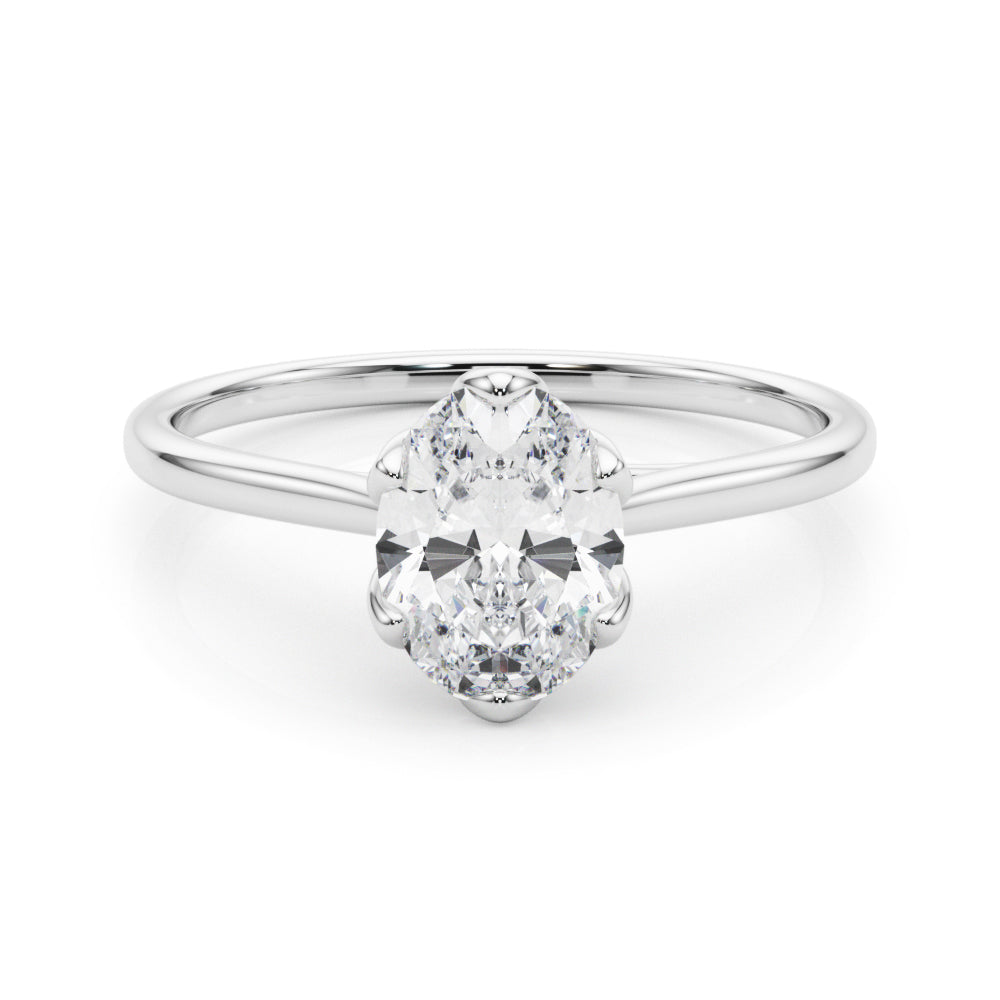 KohinoorGems 0.65Ct Oval Diamond Solitaire Engagement Ring In 14K Gold