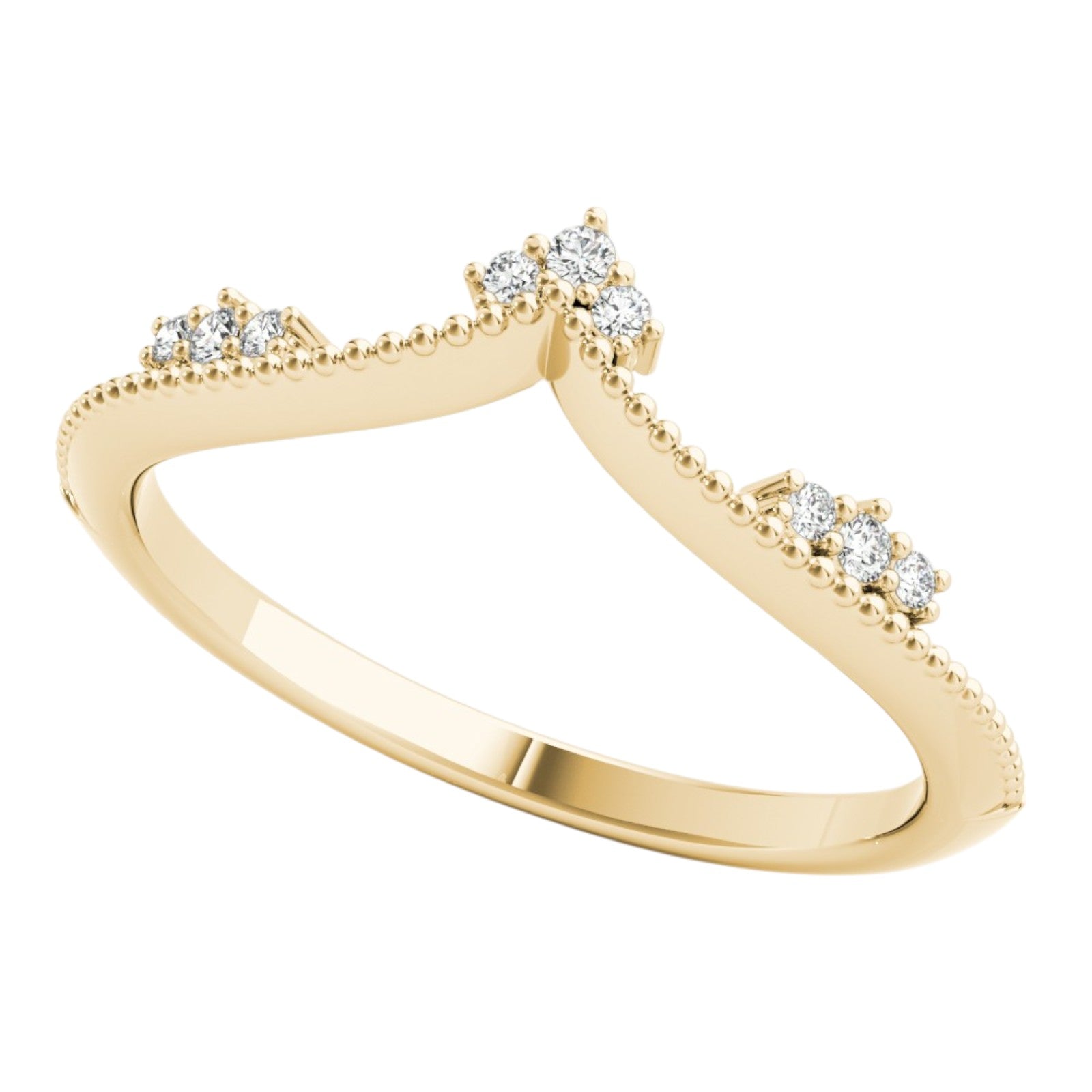 10K Gold 0.06 Ct Diamond Wedding Band