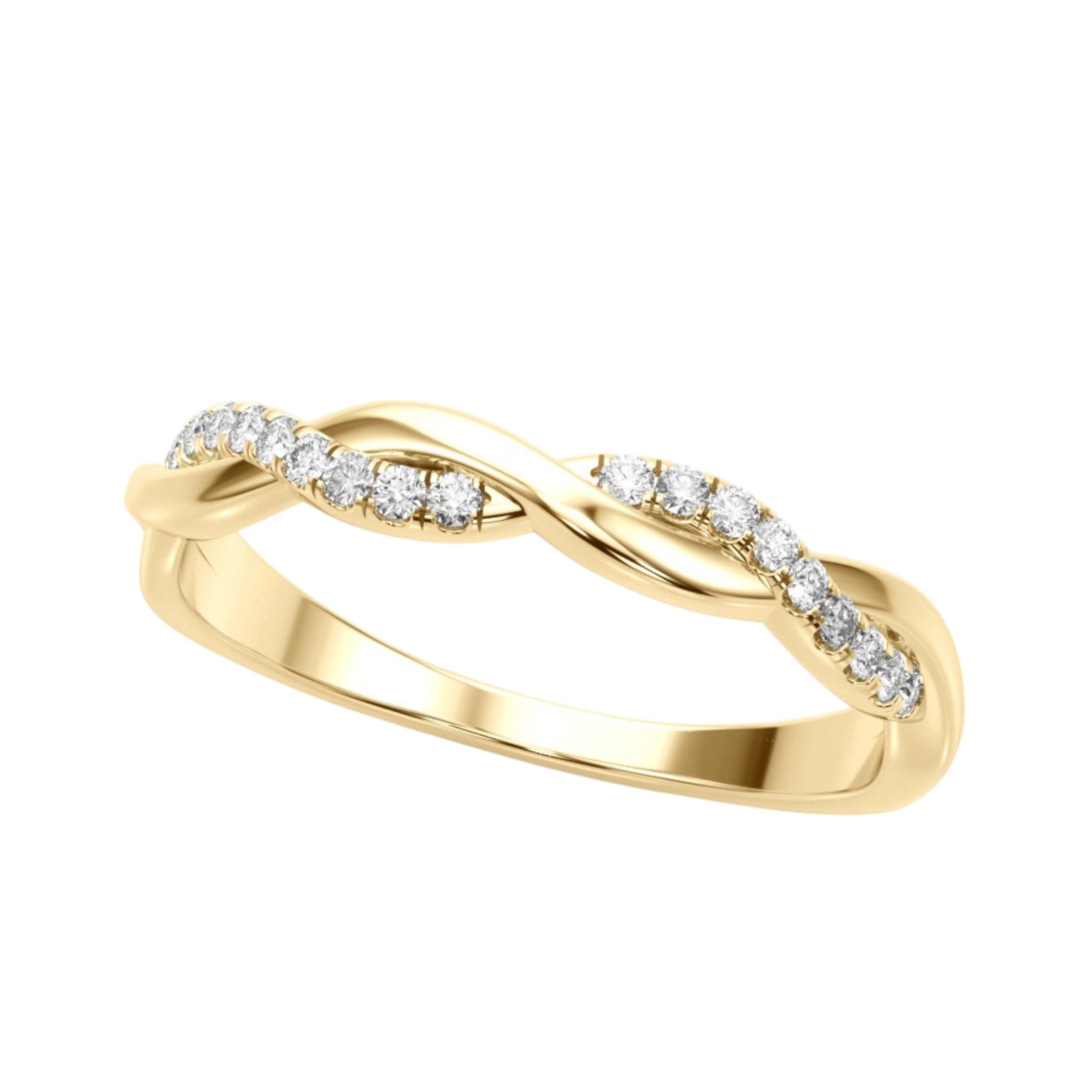 10K Rose White & Yellow Gold 0.10 Carat Diamond Wedding Band Women Jewelry