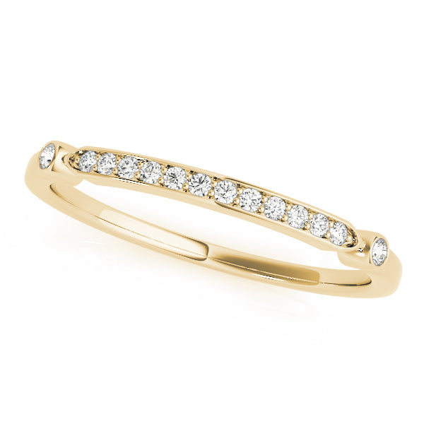 Wedding Band 0.07 Ct Diamond Engagement Rings in 14K Solid Yellow Gold