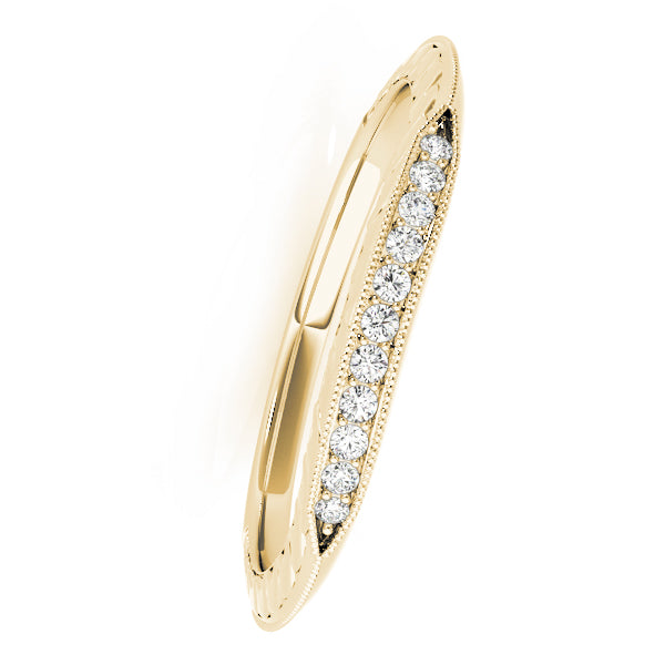 0.05 Ct Diamond Wedding Band In 14K Solid Gold
