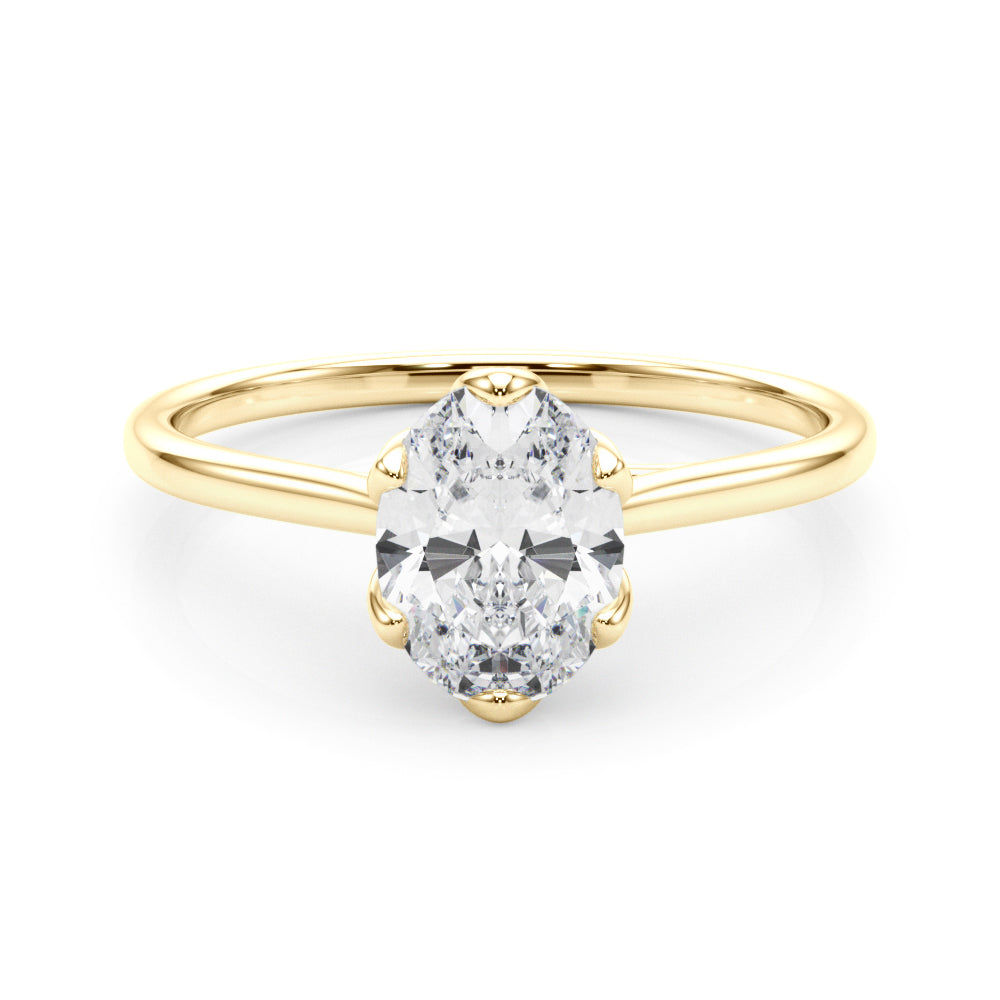 KohinoorGems 0.65Ct Oval Diamond Solitaire Engagement Ring In 14K Gold
