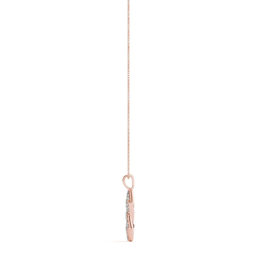 1/5 Carat Round Diamond Necklace Pendant In 10K White & Yellow Gold
